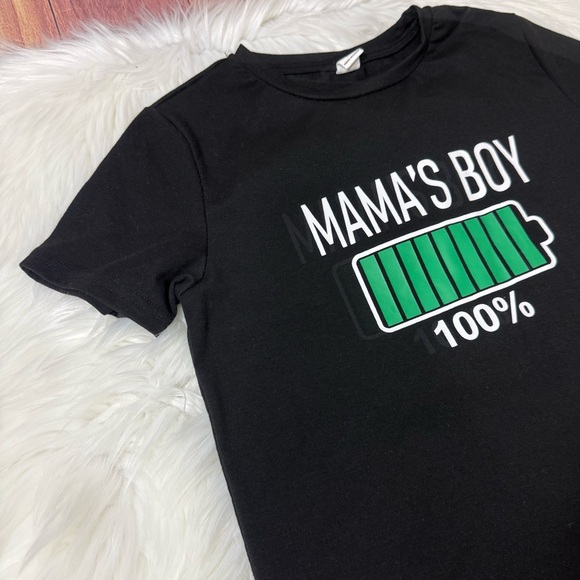 SHEIN Kids “Mama’s Boy” Graphic Short Sleeve Shirt | Boys Size 9Y - Picture 5 of 12